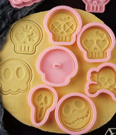 Halloween Pink Skull Silicone Cookie Mold HW-092